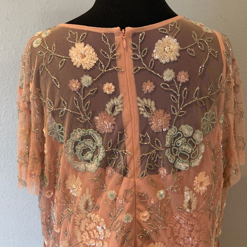 Mac Duggal 9134 Embellished Illusion High Neck Butterfly Sleeve Midi Dress NWT - Picture 7 of 16